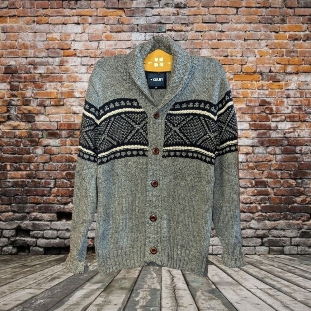 Kolby Blue & Grey Knit Cardigan